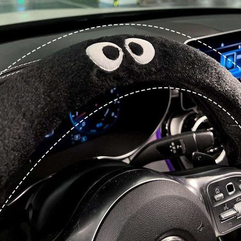 Car Steering Wheel Cover Winter Cute Short Plush Winter Cartoon Universal Car Steering Wheel Protective Cover