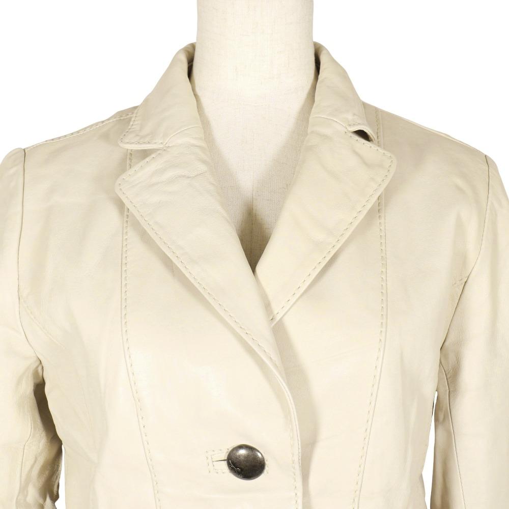 SONIA SONIA RYKIEL Lamb Leather Jacket Tailored Jacket Beige Lambskin/polyester Women Used
