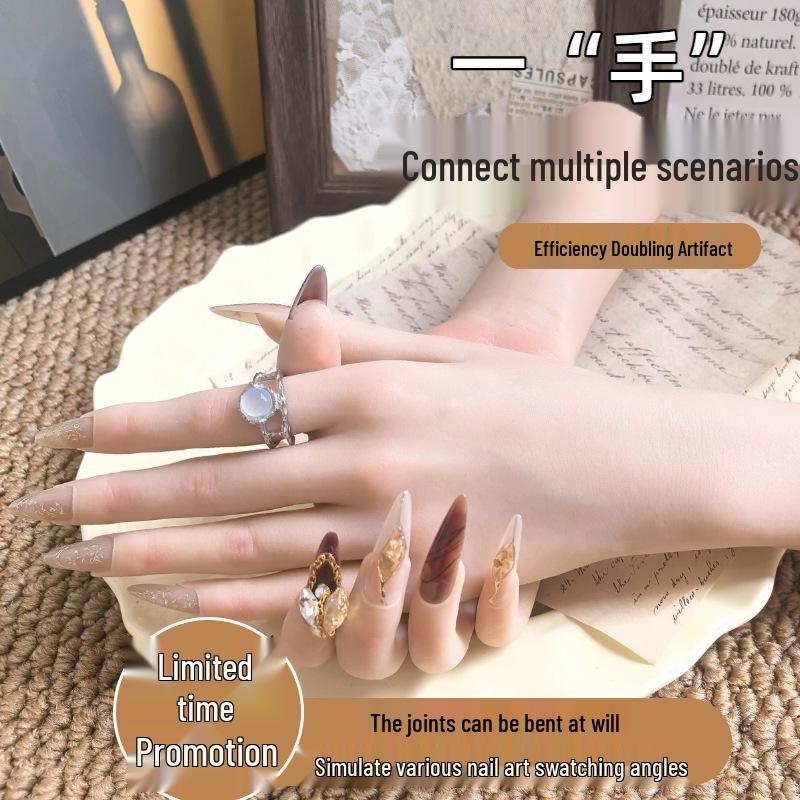 

Tianyu Silicone Hand Model for Nail Art Practice and Jewelry Display Single Hand