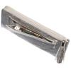FRANCK ROSSINI Women's Metal Crush Leather Wallet with L-Shaped Zipper, Lightweight and Easy to Use, Perfect as a Gift. Boxed in Silver.