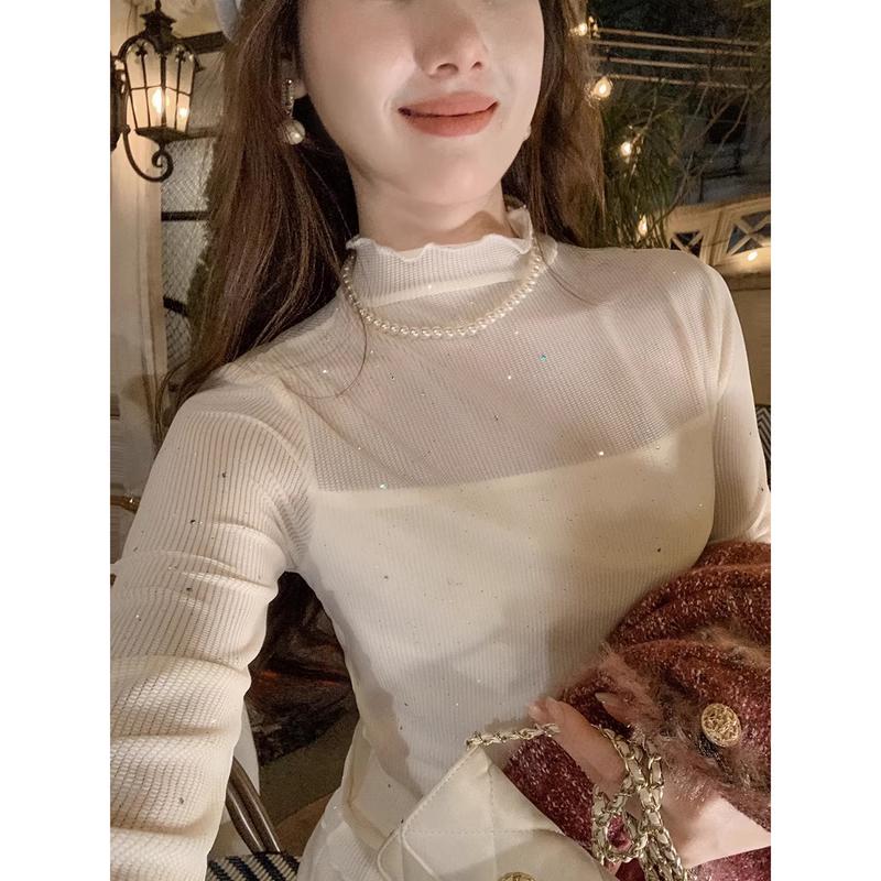 2025 Women s Shimmer Semi-High Collar Slim Base Top L