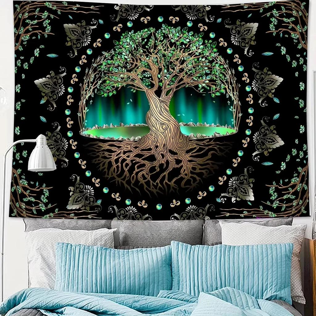 VIKAMA Fantasy Pattern Tree Of Life Tapestry Retro And Gorgeous Bedroom Headboard Decorative Tapestry Home Art Tapestry