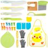 25/7pcs Kids Cooking Cutter Set Toddler Wood Cutter Plastic Fruit Knives Peeler for Kitchen Accessories Montessori Kids Cutter