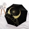 Golden Crescent Moon & Star Wall DecalUmbrella, Portable 3-Fold Umbrella for Men & Women,Christmas Gift ES102