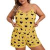 Women's halter-top shorts oversized pajama set for home wear, casual and comfortable.