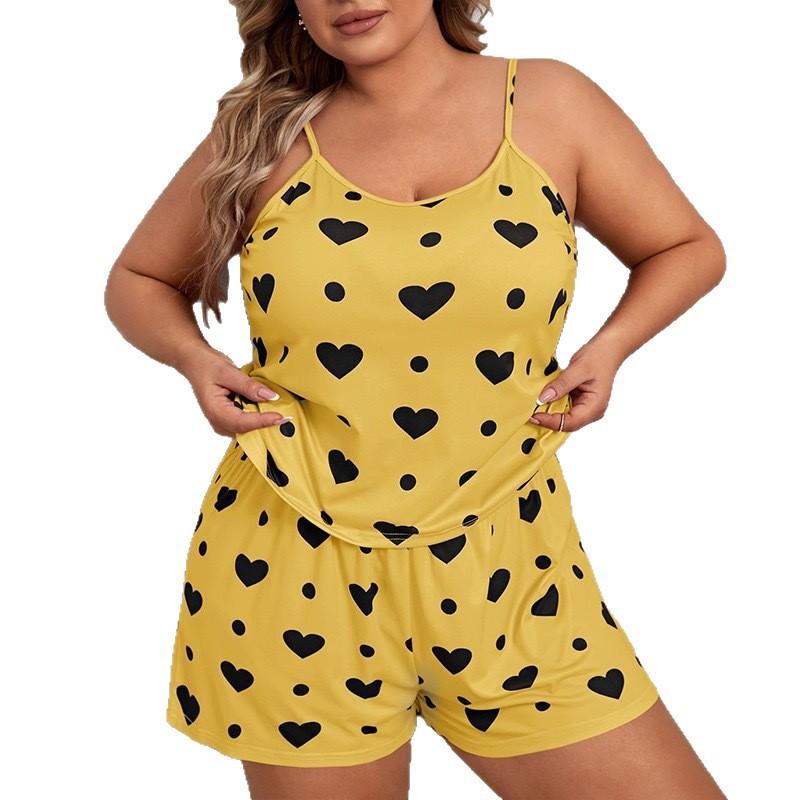 Women's halter-top shorts oversized pajama set for home wear, casual and comfortable.