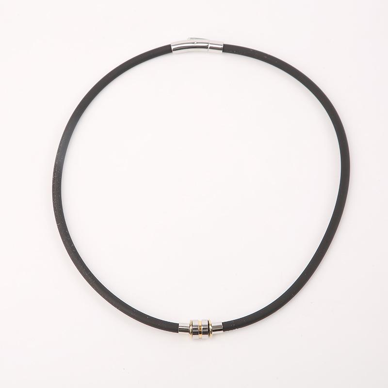 Men's Titanium Steel Negative Ion Silicone Choker Pendant - Unisex Fashion Jewelry