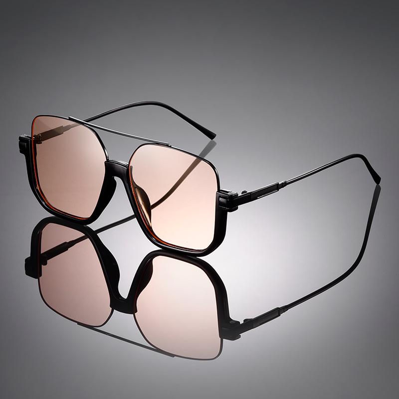 Trendy Unisex Polygonal Sunglasses - Large Metal Frame with UV Protection