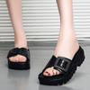 Fashion New Women's Platform Summer Slippers Fashion Thick Soles Beach Shoes With Double Buckle Casual House Women Sandals