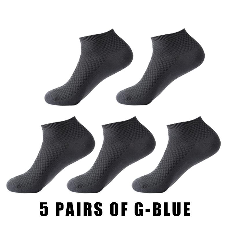 5 Pairs Men Short Socks Bamboo Fiber High Quality Crew Ankle Casual Business Breathable Soft Compression Low-Cut Socks for Male