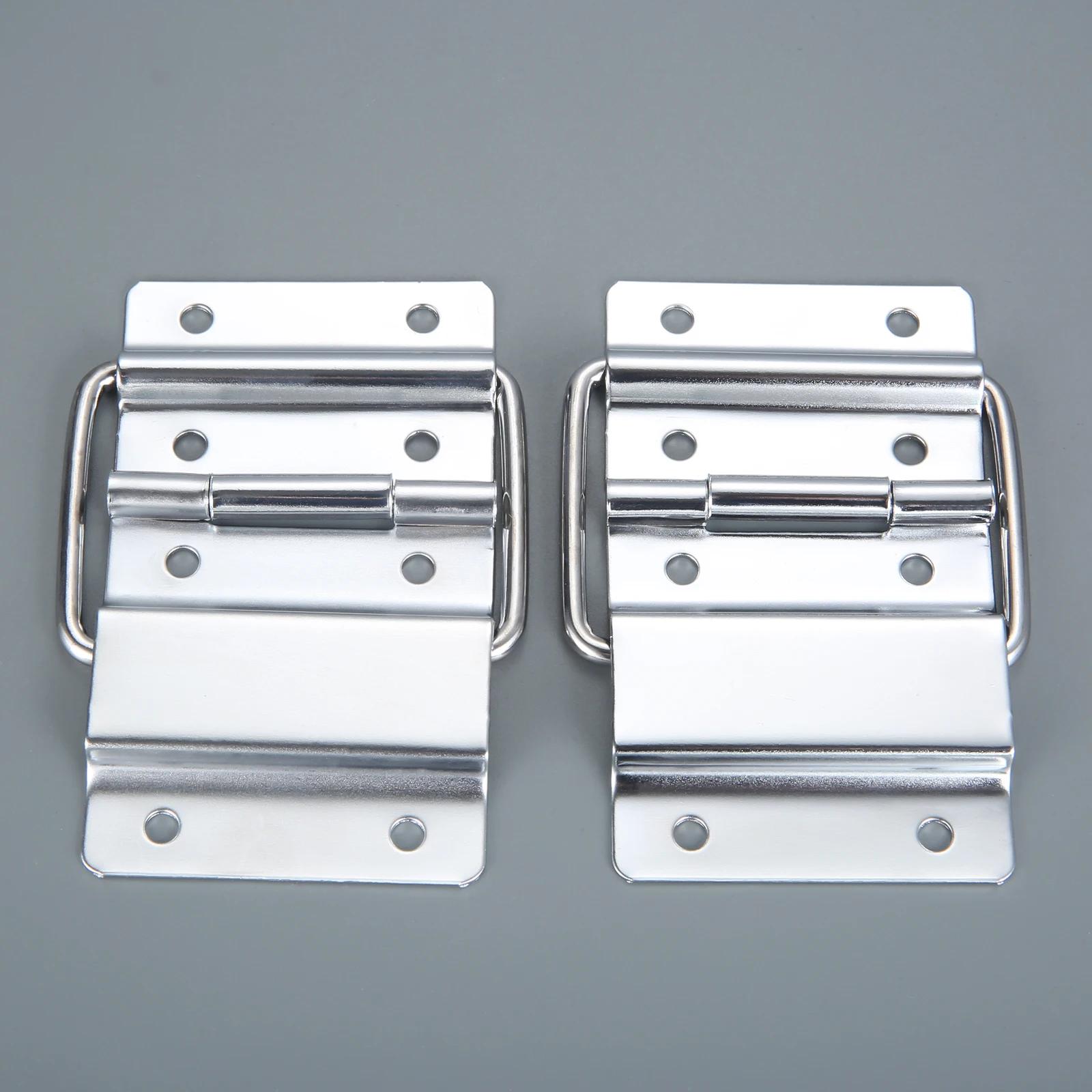 

2Pcs 8 Holes Luggage Cabinet Hinges Flight Case Doors Tool Boxes Lockers Support Hinge for Suitcase Fittings Air Box Accessorie срібний