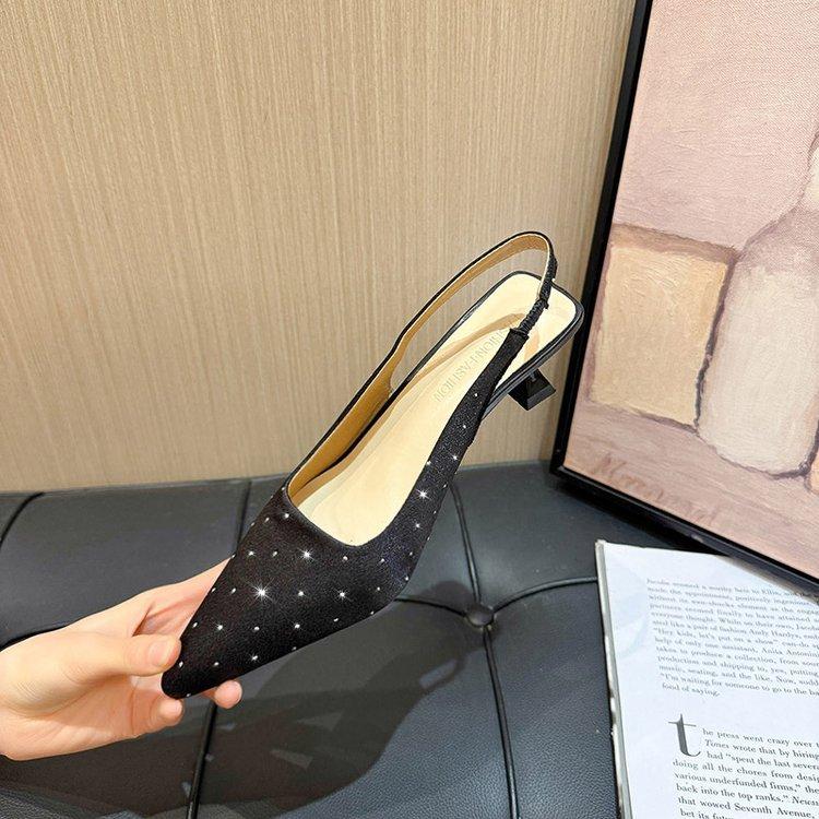 

[youshilai] Starry sky niche with skirt fashion sandals women wear Korean version of temperament back empty high heels 34