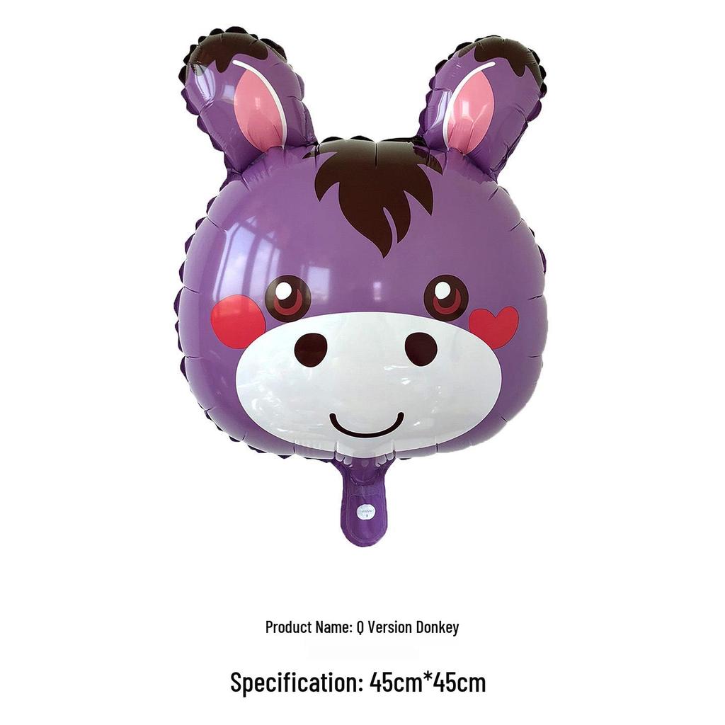 18" New Q Version Kids' Cartoon Animal Foil Balloon for Birthday Decorations