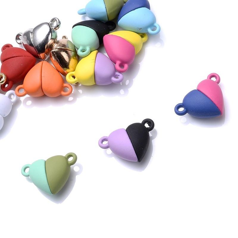 5 pair Heart Magnet Connector Zapięcie End Connector Charms na zapięcia jubilerskie Para Bransoletka Naszyjnik