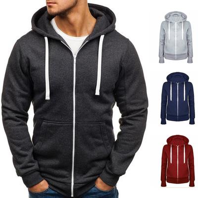 Mens Zip Up Fleece Hoodie Hoody Coat Winter Warm Jacket Hooded Track Top