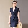 Women's Short-Sleeved Skirt Suit 2026: Summer Double-Breasted Blazer for High-End Professional Workwear