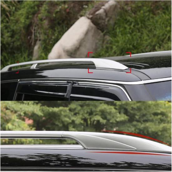 Silver ABS Roof Rack Bar Rail End Protection Replacement Cover Car Styling 4pcs,Compatible with Nissan Patrol Y62 2010-2015 2016 2017 2018