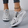 Damen Glitzer Plateau Schuhe Glänzende Keilsohle Atmungsaktiver Komfort Mesh Freizeitschuhe Mode Bling Klobige Sneakers Für Mädchen