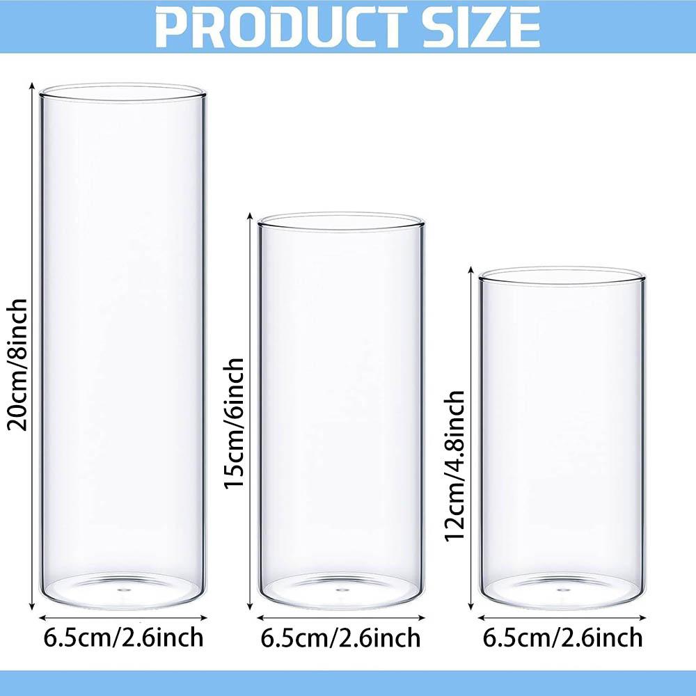 Clear Floating Candle Vases Bulk Glass Cylinder Vases Centerpieces Hurricane Candle Holders for Wedding Party Home Table Decor