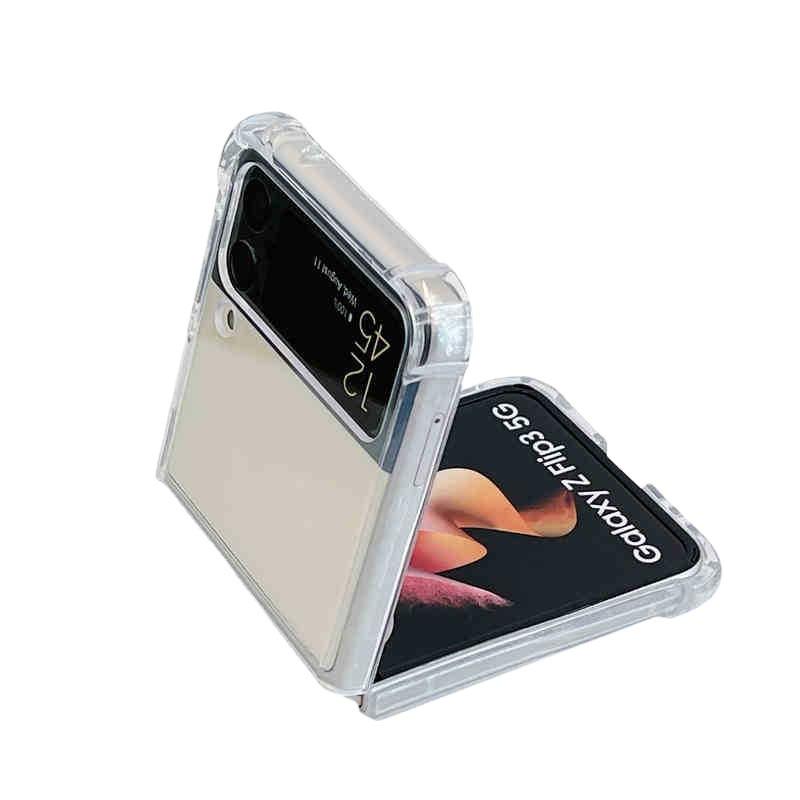Samsung folding screen zflip1/1 mobile phone case transparent acrylic ZFlip1 all-inclusive protection ZFlip1 hard