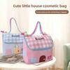 Small House Cosmetic Bag Travel Waterproof Portable Cosmetics Storage Bag Fashionable Cute Portable Partition Toilet Bag
