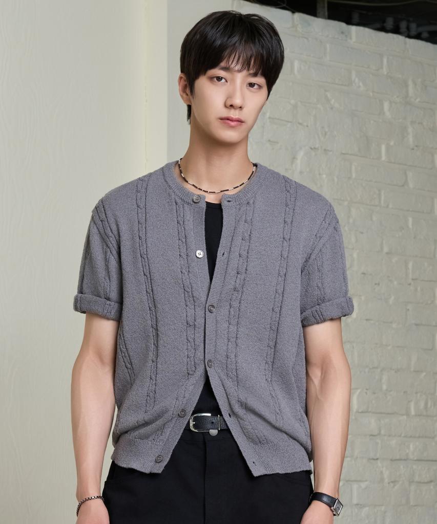 Hyoji 26 Ss Washable Cable Round Crop Knit Cardigan (6 Colors)