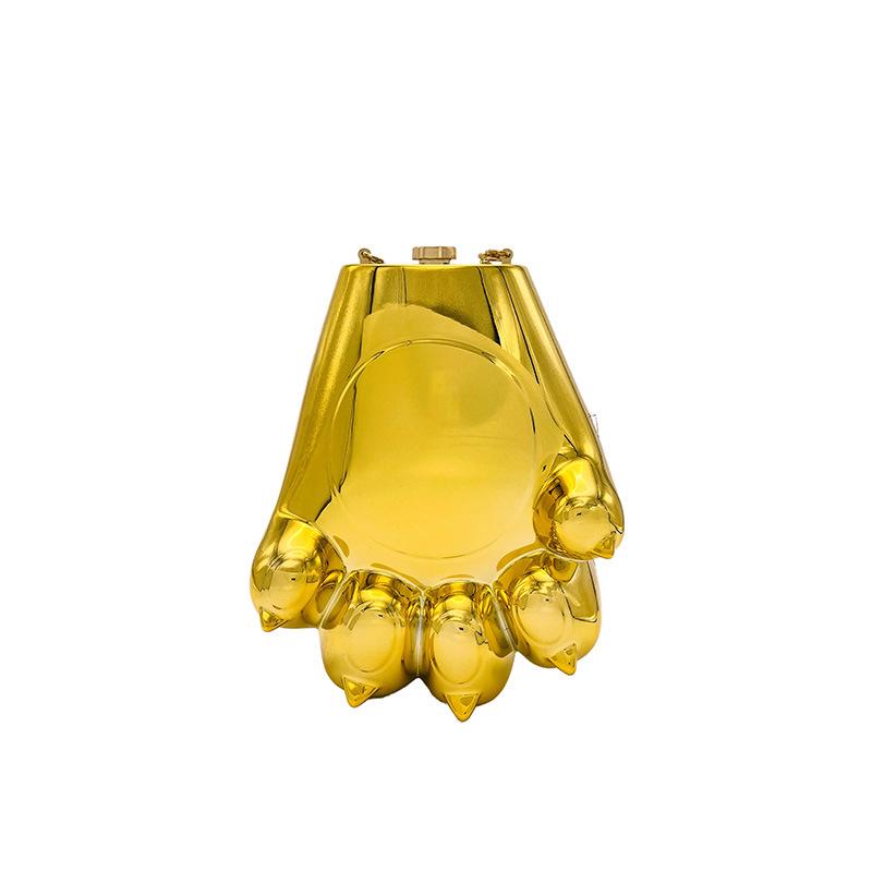 

Foreign trade women s bag 2025 new European and American glossy acrylic bear paw bag women s chain versatile box bag золотой