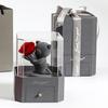 Flocking Bear Figurines with Preserved Rose Eternal Rose with Gift Box Romantic Gift for Girlfriend Wife Valentine's Day Anniversary Gift