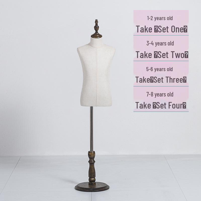 Child Mannequin Display Stand: Solid Wood & Fabric for Toddler Clothing