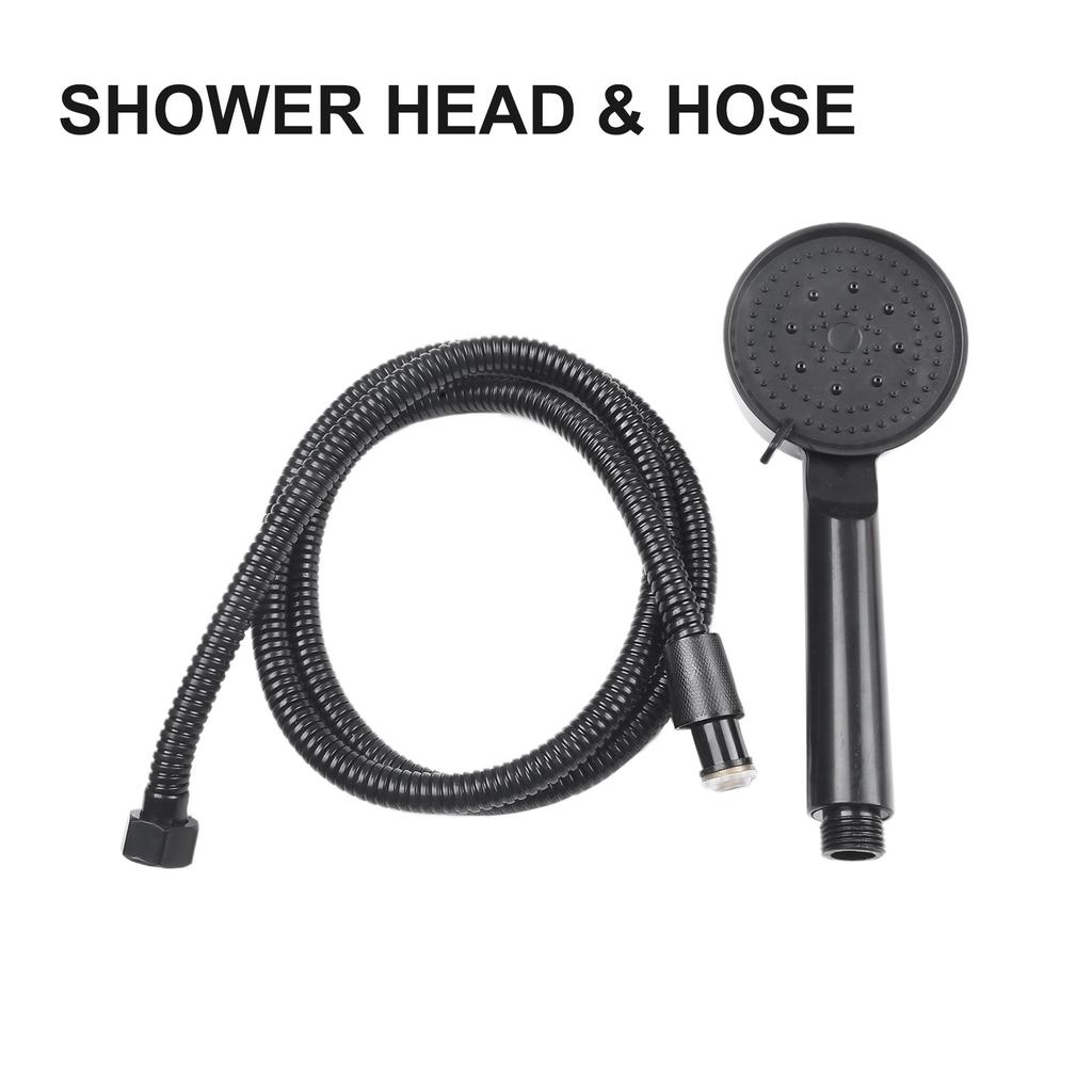 5 Mode Shower Head ABS Plastic Bathroom Black Durable