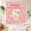 Bluey Customize Your Name Tapestry Wall Tapestry Soft Durable Fabric Suitable for Living Room Decor Ideal for All Seasons Gifts For Family Or Friends