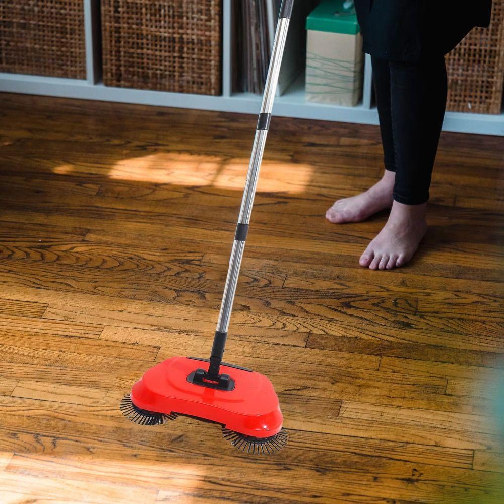 3-in-1 Design Handbesen Verstellbarer Griff Bodenkehrer 360° Teppichkehrer Hartboden