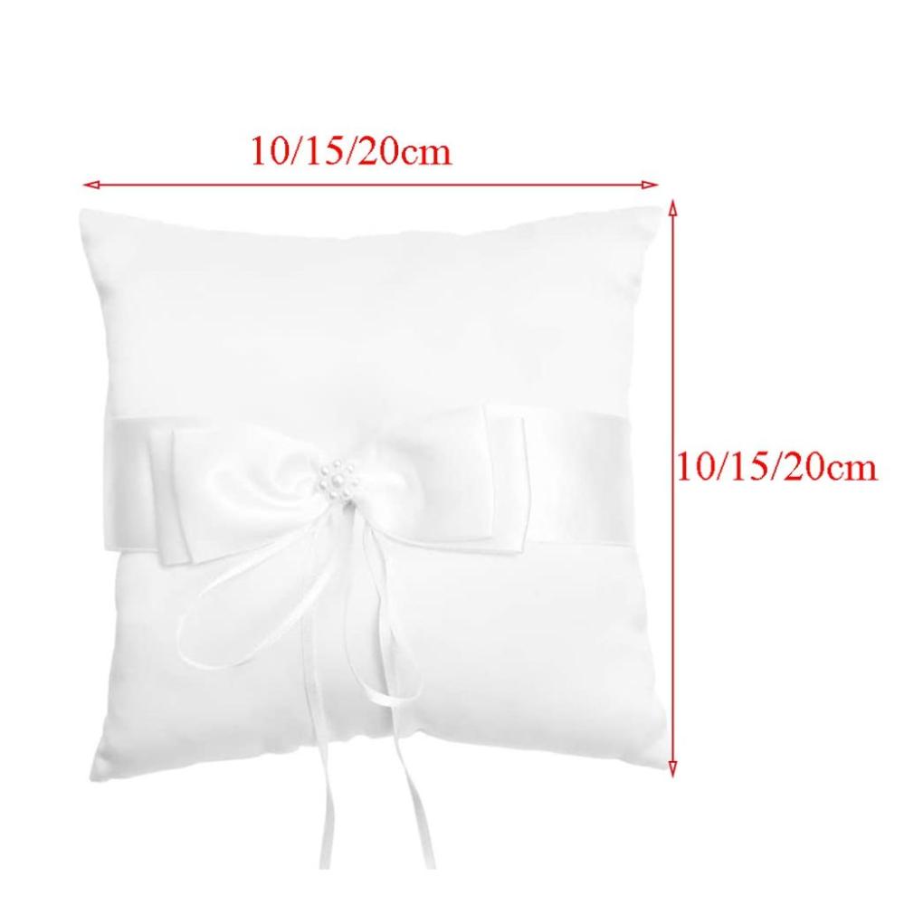 Bow Bridal Decor With Ribbon Pearls Ring Pillow Wedding Supplies Ring Bearer Pocket Ring Pillow