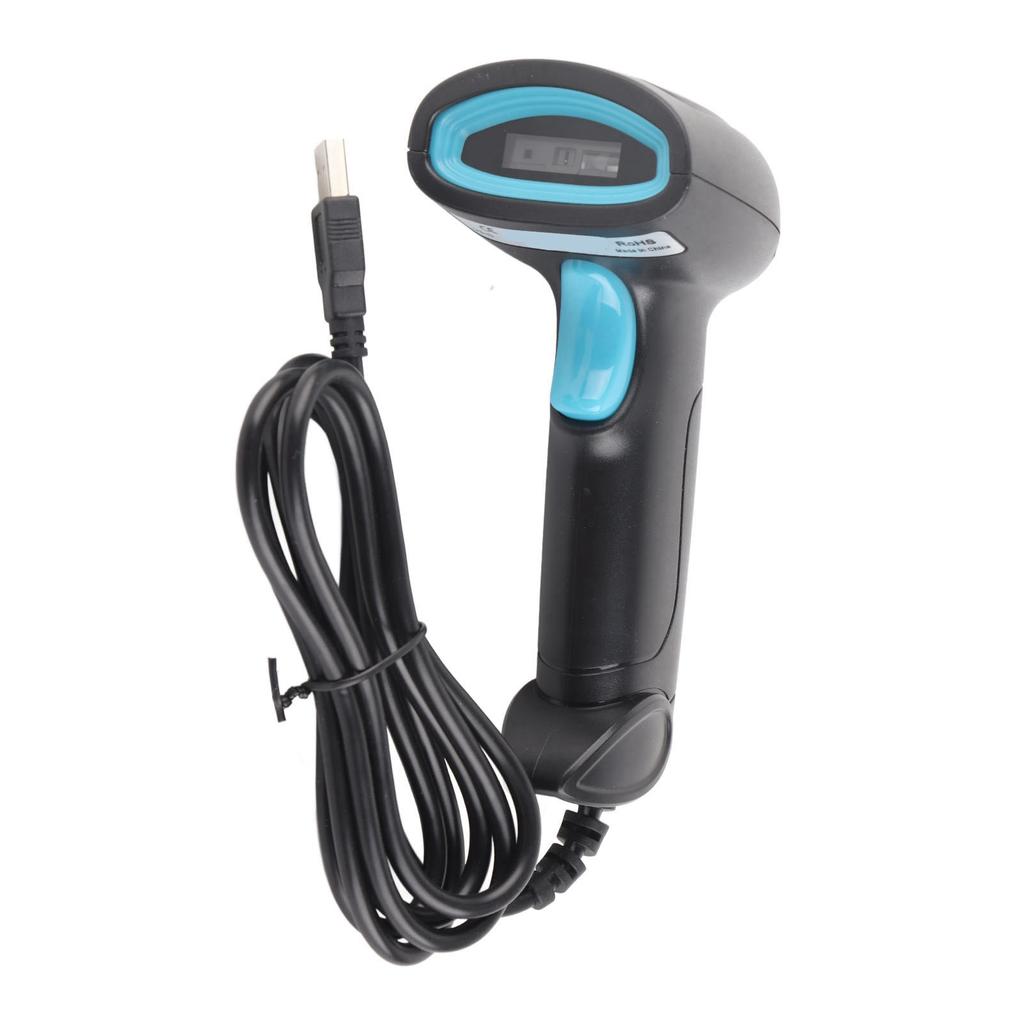 1D Barcode Scanner Wired Ergonomic Handle IP54 Waterproof Dustproof Fast Accurate Scanning USB