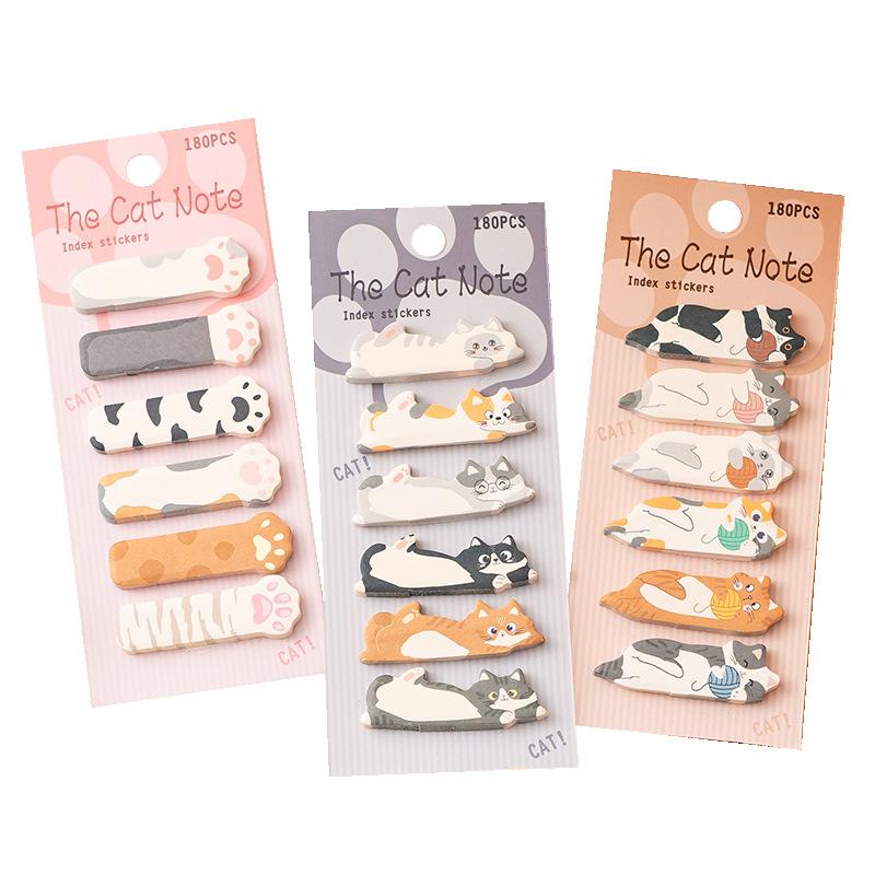 Cartoon Cat Convenience Stickers Index Stickers DIY Label Classify Stickers N Times Student Stationery Sticky Notes