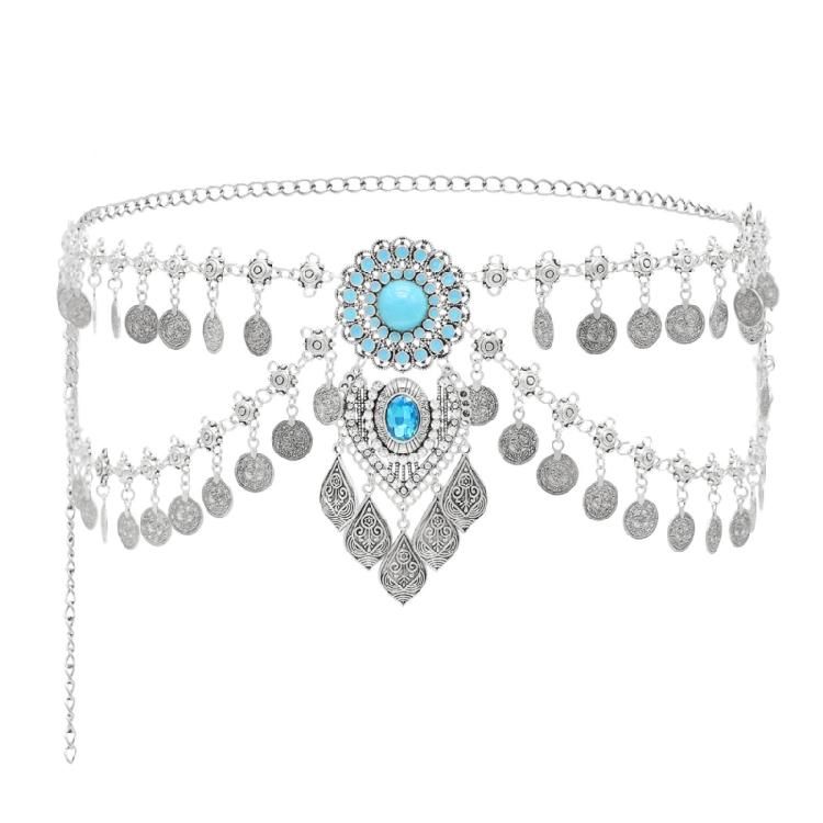 Stylish Metal Chain Belt Multi Layer Waist Chain Layered Belly Decor for Belly Dance Parties Theatrical Performances