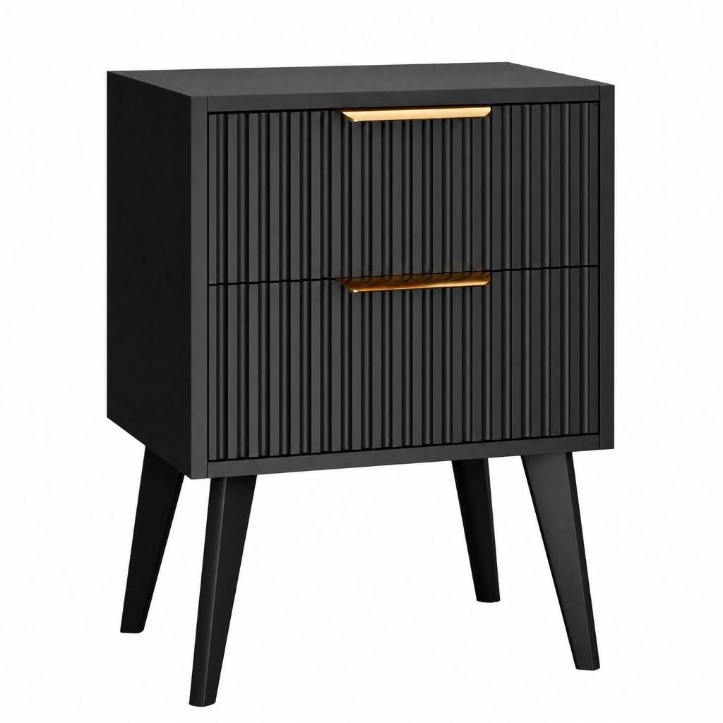 Bamboo Bedside Cabinet Nightstand Sustainable FloorStanding with Two Drawers for