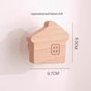 Creative Beech Wood Adhesive Hooks – Funny Animal Design Coat & Hat Hooks for Behind-the-Door Use
