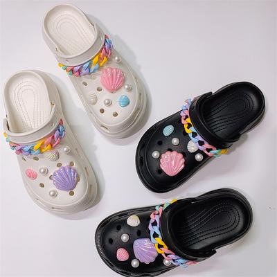New Hole Shoes DIY Three-dimensional Shell Pearl Color Chain Set Thick-soled Beach Garden