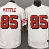 Mens NFL San Francisco 49ers George Kittle 85 White Embroidered Rugby Jersey Short Sleeve Team Fan Apparel