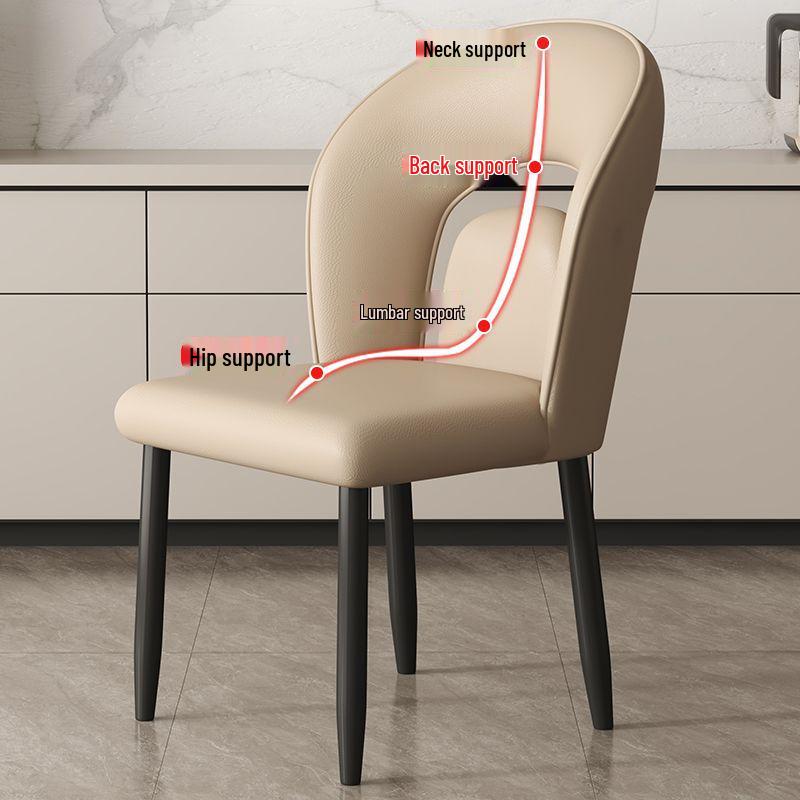 Italian Modern Minimalist Dining Chair, Light Luxury Casual for Dining Table, Hotel, or Mahjong with Backrest.