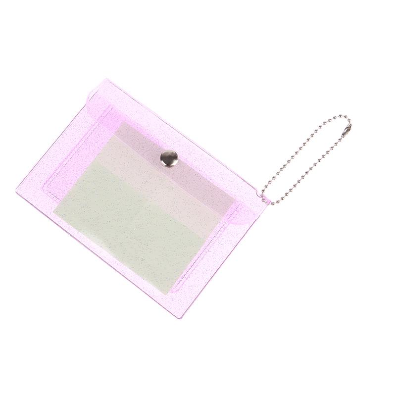 1Pc Women'S Credit Card Holder Wallet Transparent Waterproof Pvc Id Card Wallet