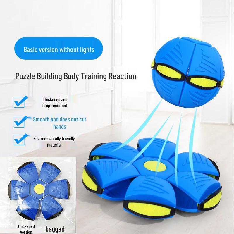 Magic Flying Saucer Ball: Deformable Outdoor Stomp Toy with Lights for Kids