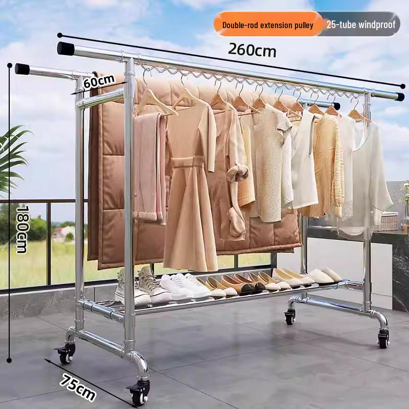 Floor-Standing Indoor Clothes Drying Rack for Bedroom and Balcony