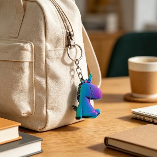 Unicorn Keychain Pendant Lightweight Metal Keychain Portable Bag Charms Creative Decorative Keyring for Bags And Keys