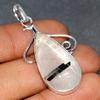 Natural Black Rutile 925 Silver Plated Pendant 1.8" Chunky Jewelry V6p06