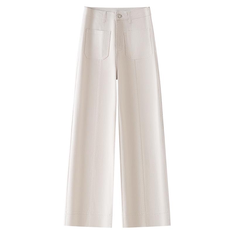 

2025 Spring Women s Off-White High-Waisted Slimming Loose Jeans XL