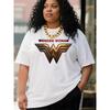 European size Justice League Women'S Wonder Woman Logo Graphic T-Shirt - L-5XL, All-Season Comfort Casual Crew Neck Short Sleeve