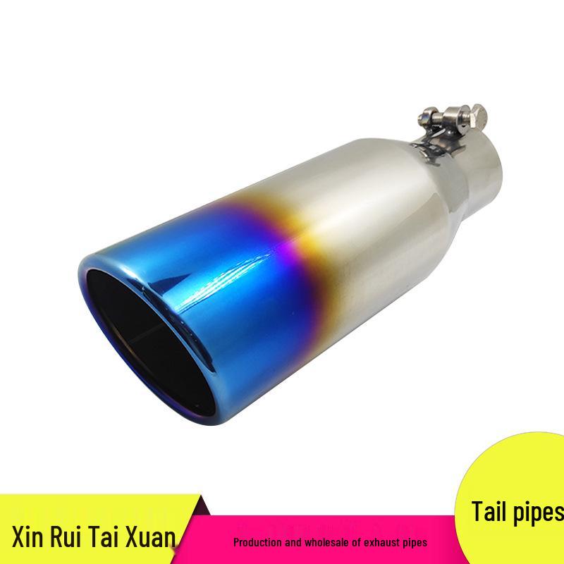Mirror Silver Stainless Steel Car Tailpipe Muffler, 6.4cm Diameter Decoration