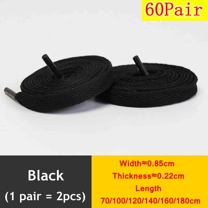 1 Pair New Black White Shoe Laces / AF1 Shoelaces Flat Thicken Weave Craft Off High-top Sneaker Shoelace Accessories 25 Colors